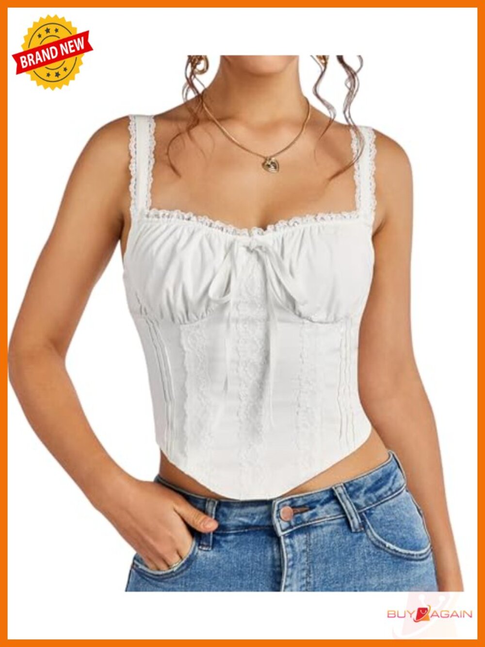 Lace Corset Top Y2K Square Neck Bustier Going Out Crop Tank Top